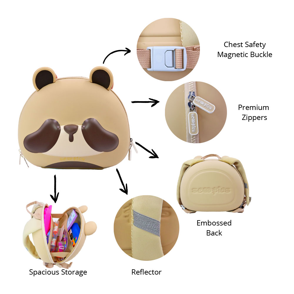 Scoobies Panda Toddler Bag for Kids