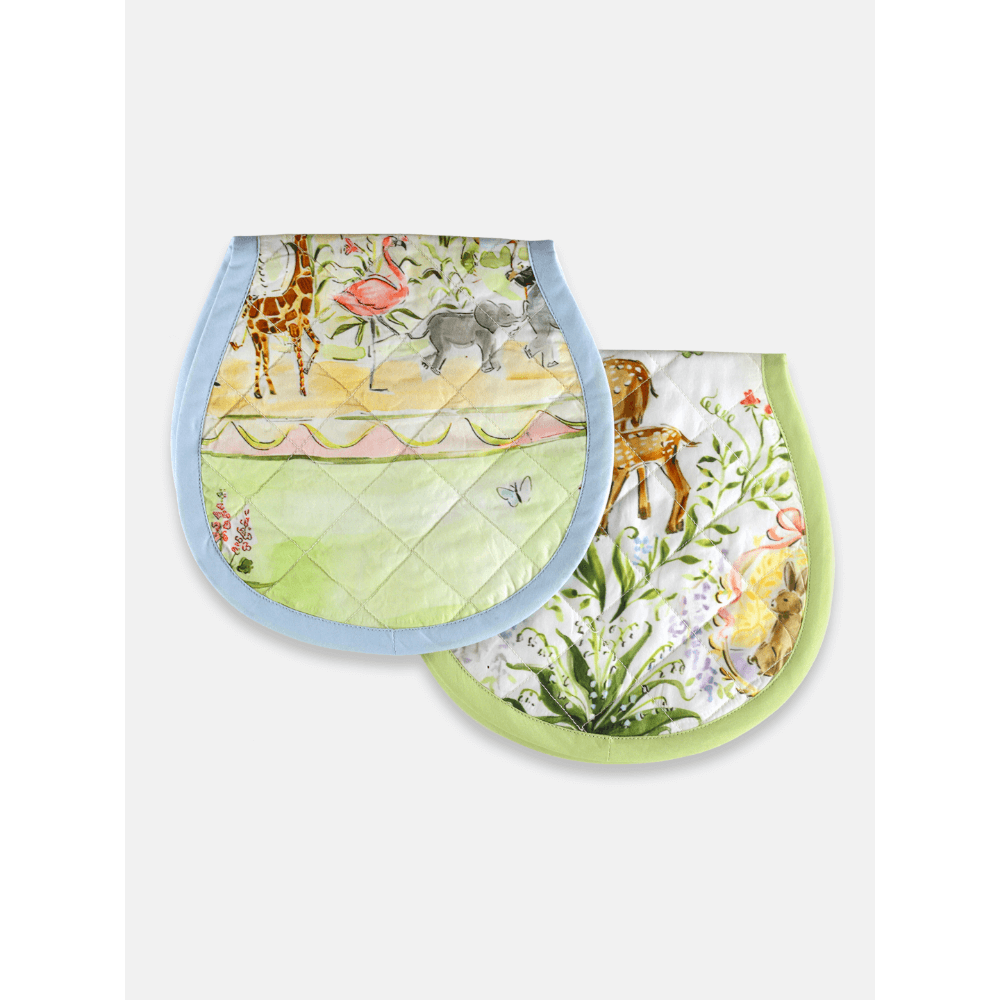 The Baby Trunk Premium Cotton Printed Burp Cloth Set (Pack Of 2) - Newborn Baby