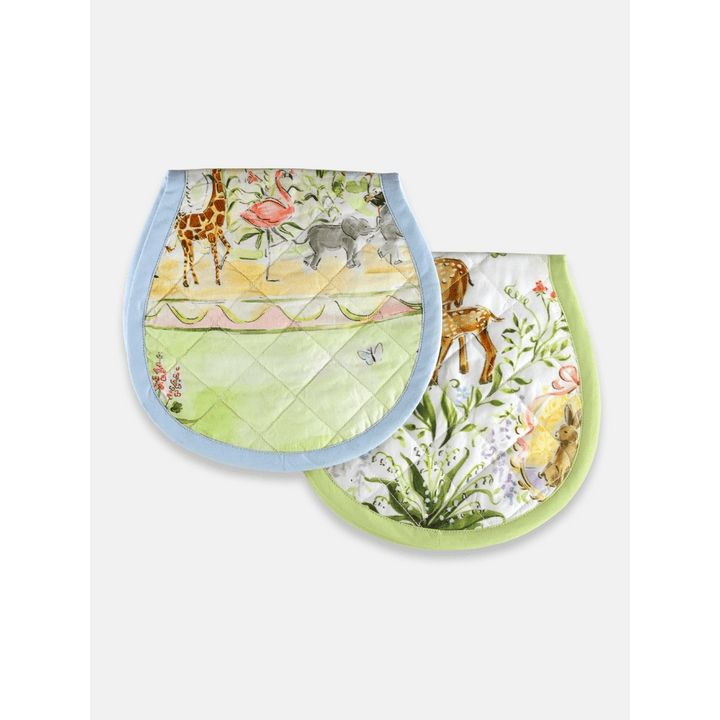 The Baby Trunk Premium Cotton Printed Burp Cloth Set (Pack Of 2) - Newborn Baby