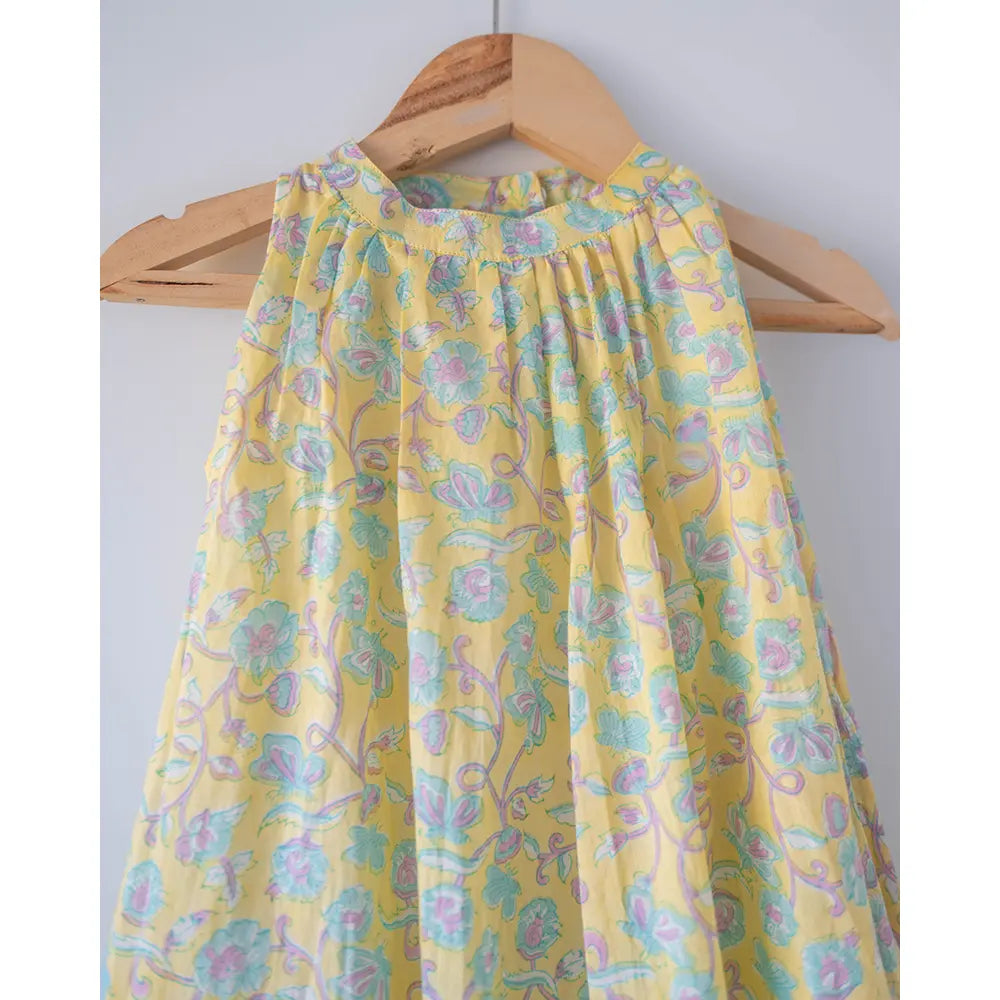 Love The World Today Kin Dress In Lemon Butterfly For Girls