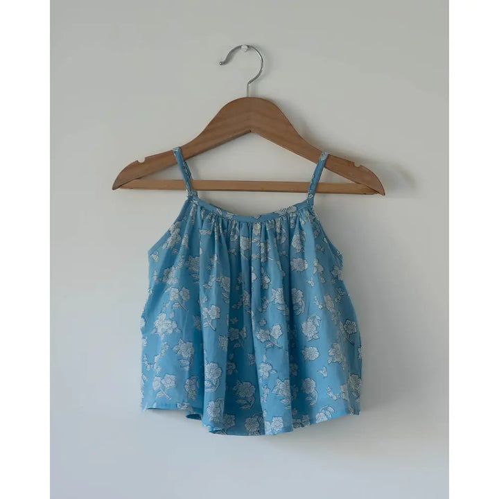 Love The World Today Blossom Powder Blue Spaghetti Top Shorts Set For Girls