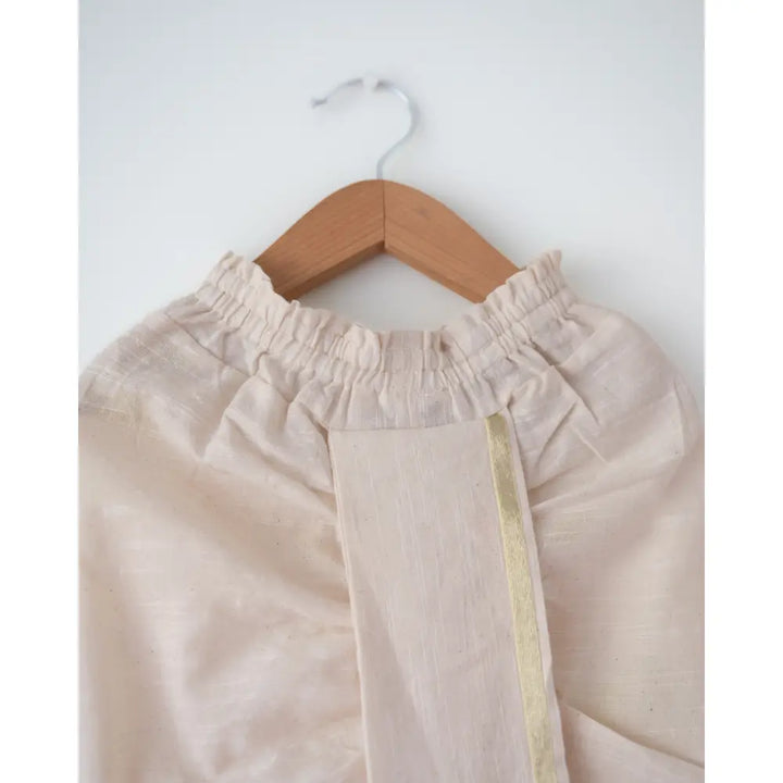 Love The World Today Feeling Festive Unisex Dhoti in Kora Slub Handwoven Cotton