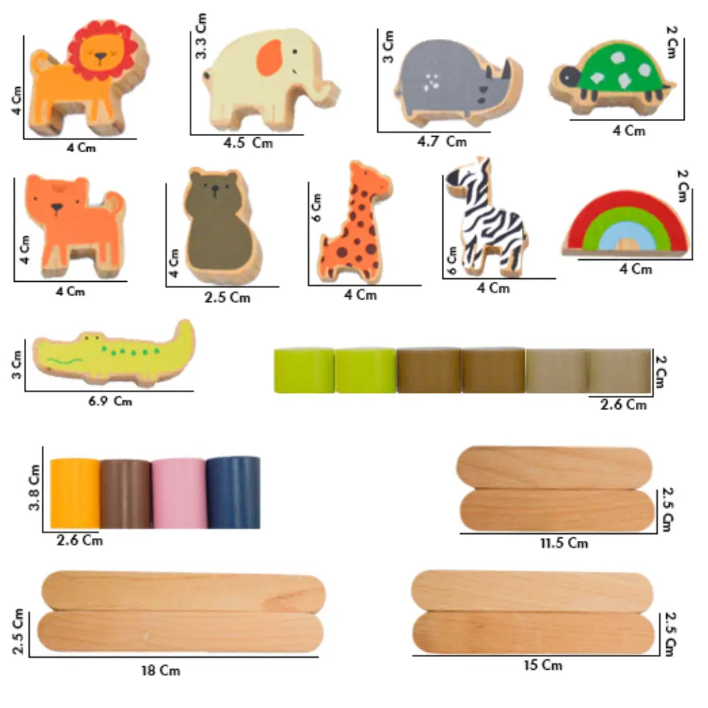 Playbox Wooden Zoo Tower Balancing Activity Toy