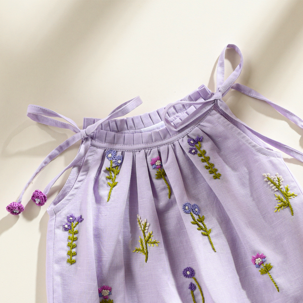 Baby Forest Poshaak Gather Top with Underpants - Lavender