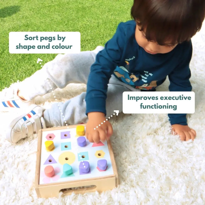 Curious Cub Montessori Box 14 | 7-Piece Sensory &amp; Cognitive Toy Kit | Memory Game, Mosaic Board &amp; More | 2.9 Yrs+