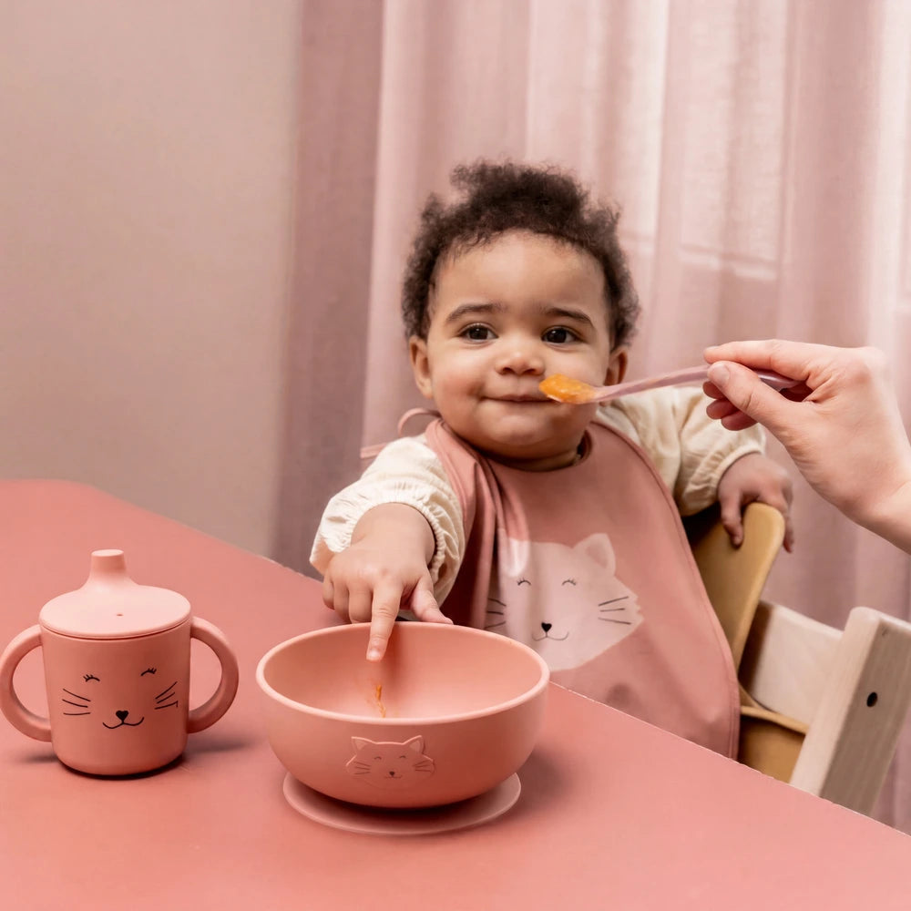 Trixie Silicone Sippy Cup | 100% Food-Grade Silicone Spill-Resistant Training Cup with Easy-Grip Handles for Independent Drinking | 4 Months Onwards | Mrs. Cat