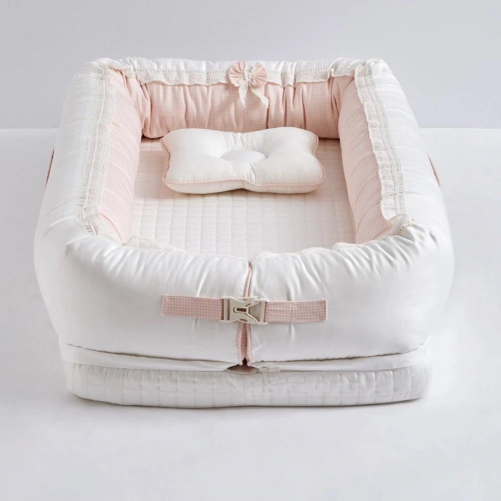 Annasimona Kids Newborn Baby Nest - Pink Checks