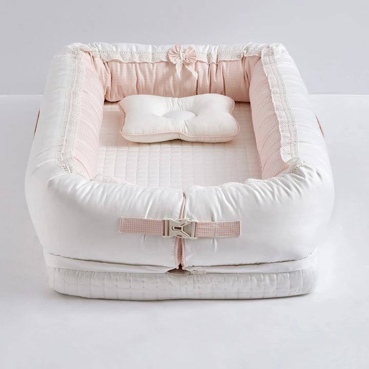 Annasimona Kids Newborn Baby Nest - Pink Checks