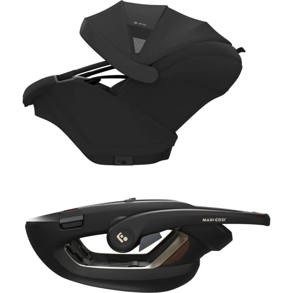 Maxi-Cosi Coral Slide Pro i-Size Newborn Car Seat, SLIDETECH®2 Sliding Car Seat Technology, Rear Facing, Carry Strap, 3 Recline Positions, Side Impact Protection, Climaflow Ventilation, Lightest Car Seat Only 2.5Kg, 0-24 Months - Onyx Black