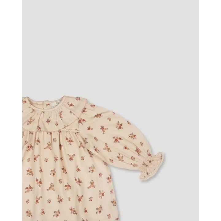 Early Sunday Libby Baby Dress &amp; Bloomer Set - Ditsy Bouquet Cream Print