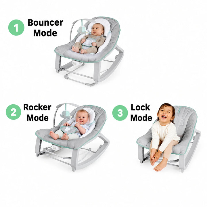Ingenuity Keep Cozy 3-in-1 Grow with Me Baby Bouncer, Rocker &amp; Toddler Seat with Soothing Vibrations, 0 - 30 months - Weaver