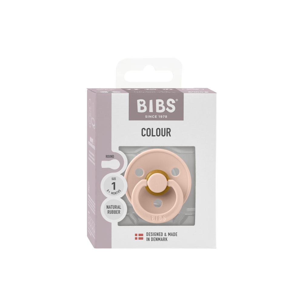 BIBS Latex Round Nipple Pacifier Size 1 - Pack of 1 (Colour)