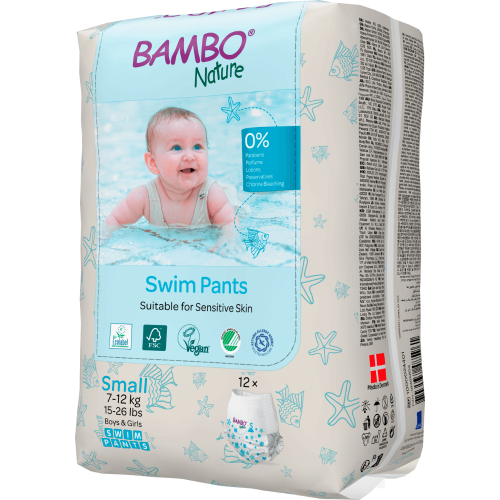 Bambo Nature Disposable Swim Diaper Pants, Small (7-12 kgs)