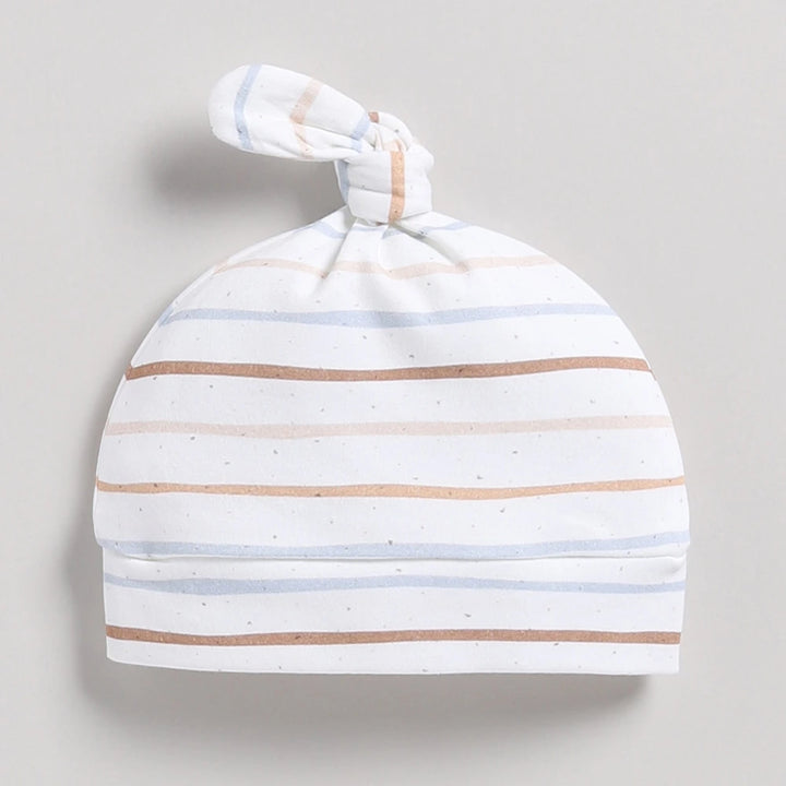 Cot &amp; Candy Baby Organic Beanie - Earthy stripe