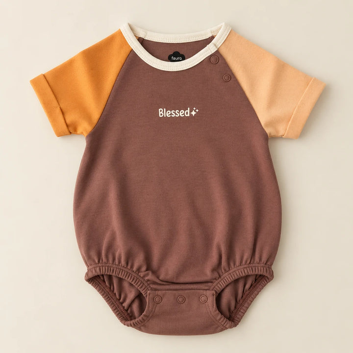 Faura Unisex Banana Cotton Feeling Blessed Romper - Brown