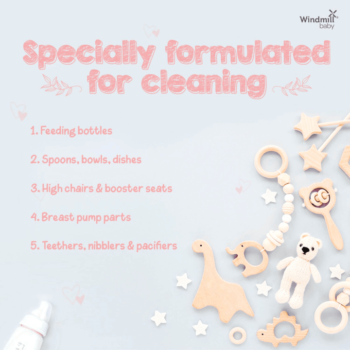 Windmill Baby Natural Bottle &amp; Dish Wash Bottle &amp; Refill Pack Combo - 2 x 450ml