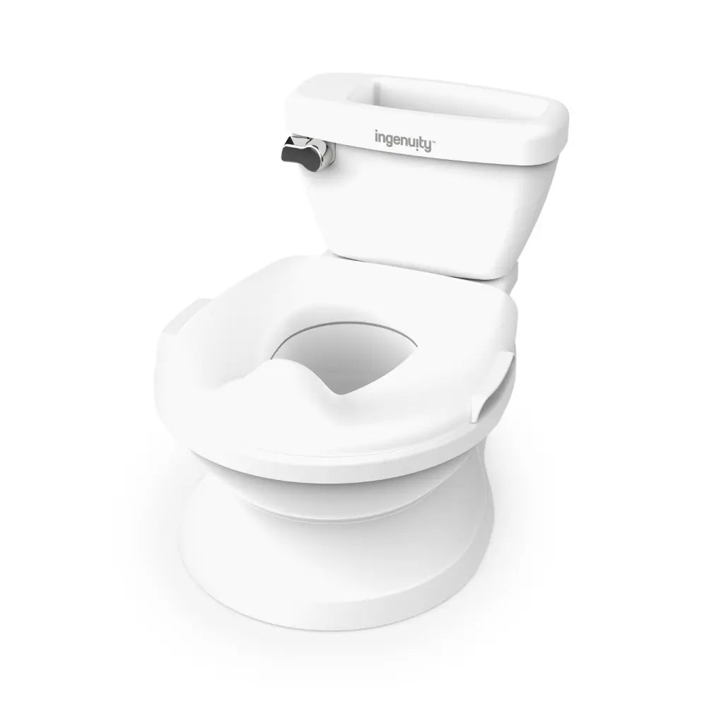 Ingenuity My Size Potty Pro 2-in-1 Toddler Potty Training Toilet with Flush Sound &amp; Detachable Potty Ring, 18 - 60 months, White