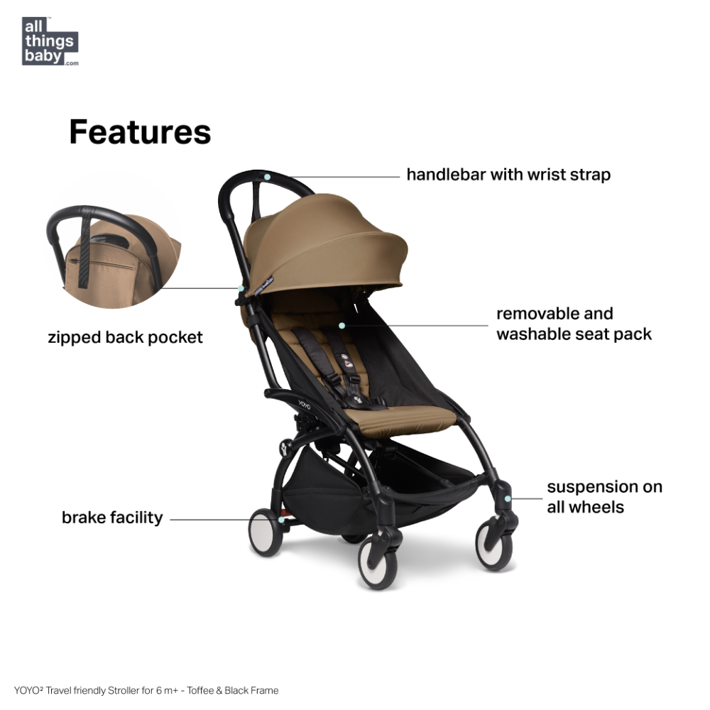 YOYO² Travel friendly Stroller for 6 m+ - Black Frame