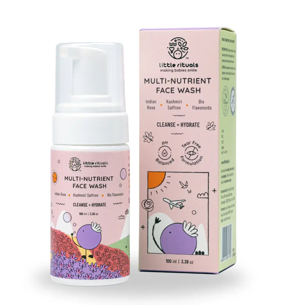 Little Rituals Multi Nutrient Foaming Baby Kids Face Wash for Babies &amp; Kids I MADE SAFE I Rose - Saffron -  Bioflavonoids  - 100 ml