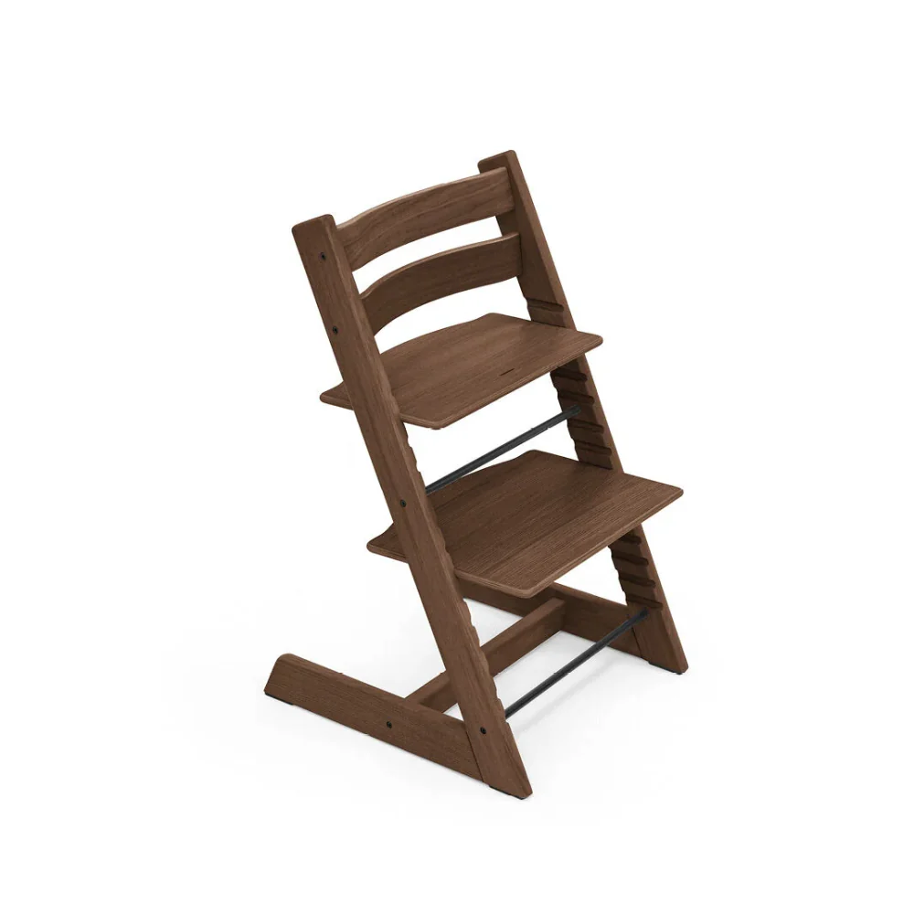 Stokke Tripp Trapp® Oak Wood Chair With Anthracite Newborn Set Bundle