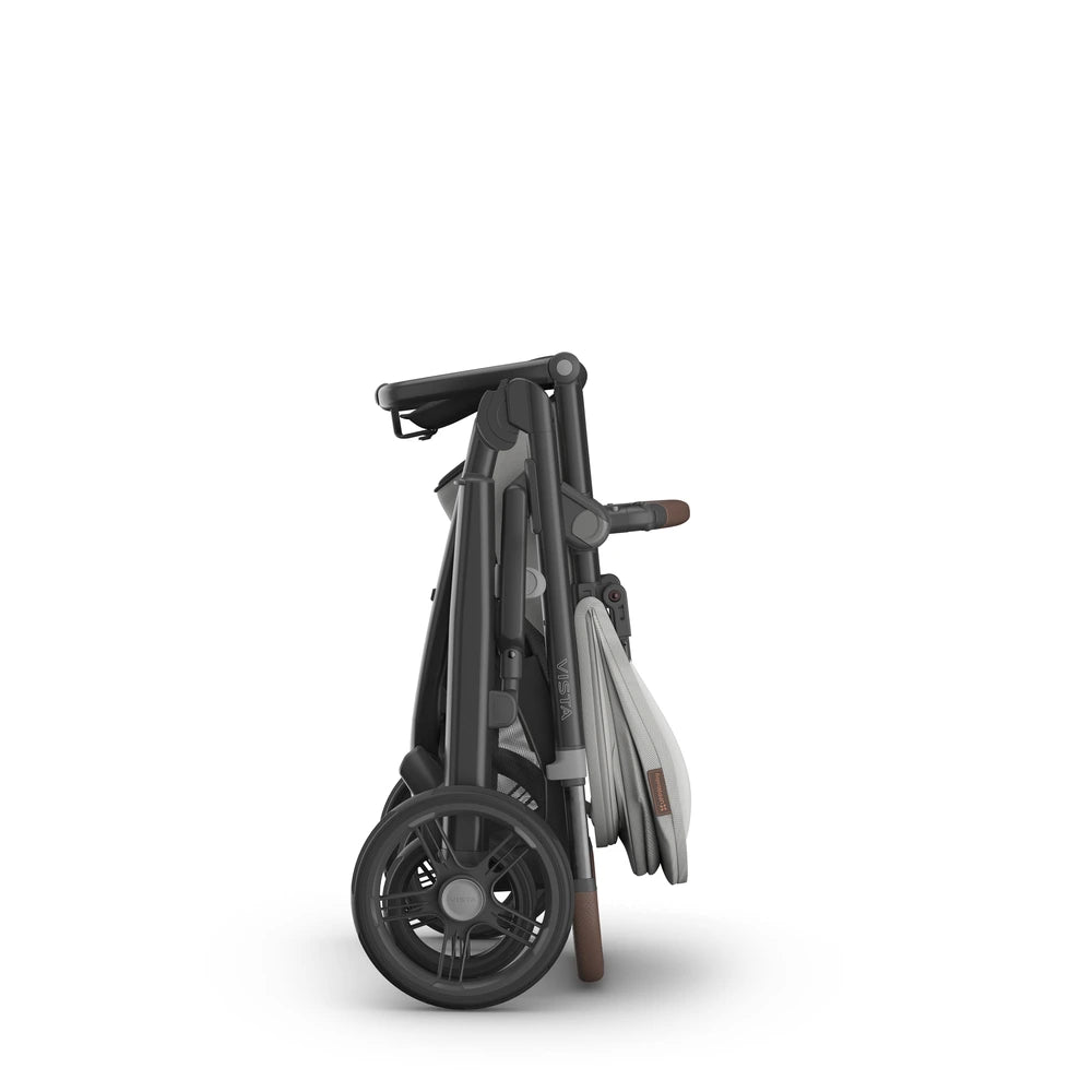 UPPAbaby Vista V3 Reversible Seat Stroller, Flat Recline, Multiple Seat Configurations, Converts to Sibling Stroller, Includes Insect Net and Rain Cover, up to 4 Years - Savannah/Pearl Grey
