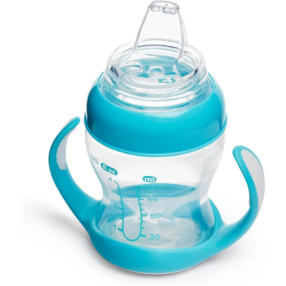 Munchkin Gentle Transition Cup with Soft Silicone Spout &amp; Handles – Spill-Proof Sippy Cup, BPA-Free, 4oz, 4+ Months - Blue