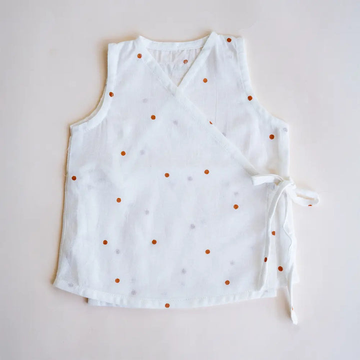 PureCloth.Co Polka Stripe Muslin Jablas for Babies - Off-White