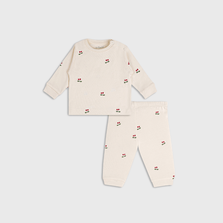 Enfants Creamy Cherry Co-Ords - Beige
