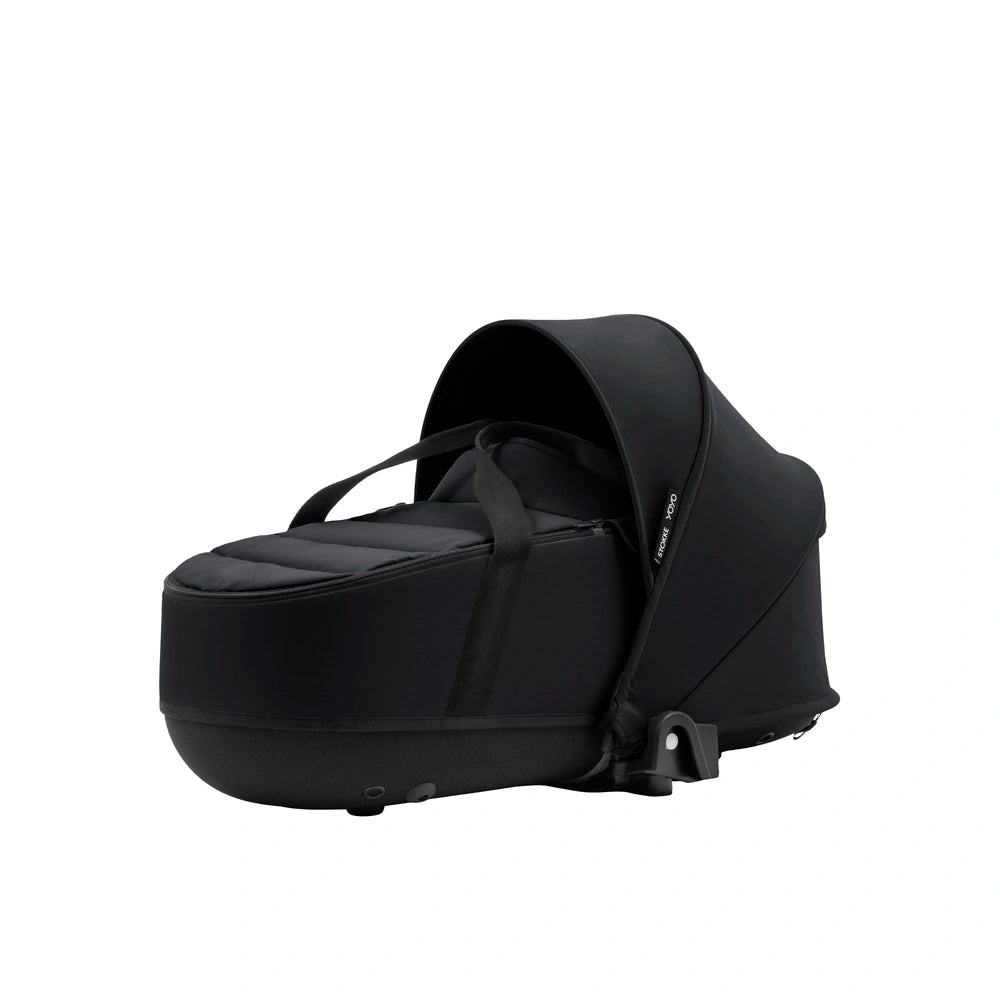 Stokke YOYO⁵ Bassinet | Lightweight Newborn Carrycot | 2-in-1 Carry Cot | Thick Double Mattress | Fully Flat Recline | Breathable Design | Easy Clip-On | Requires YOYO Frame (Sold Separately) | Black