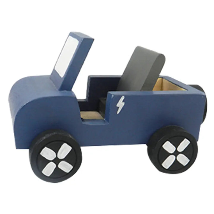 Playbox Wooden EV Jeep with Artificial Wooden Electric Charger