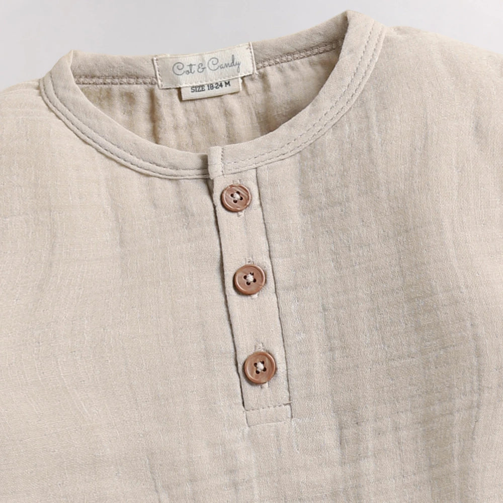 Cot &amp; Candy Baby Organic Boys Cordset - Oatmeal