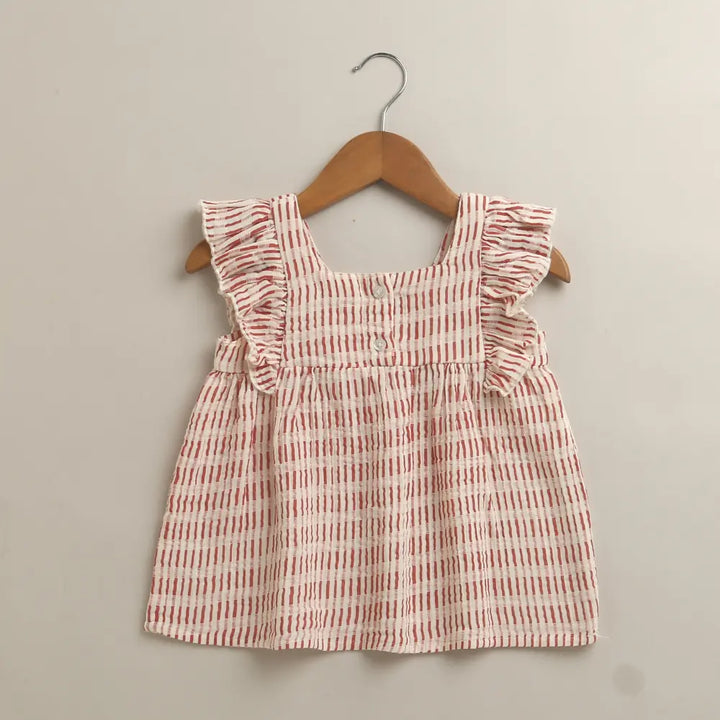 Sweetlime By As Candy Stripe Cotton Ruffle Summer Co-ord Set