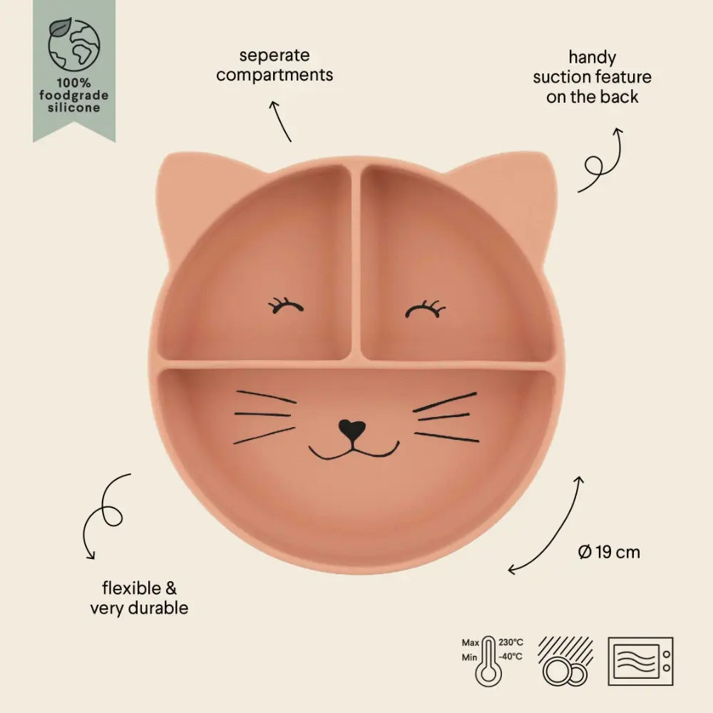 Trixie Silicone Divided Suction Plate - Mrs. Cat