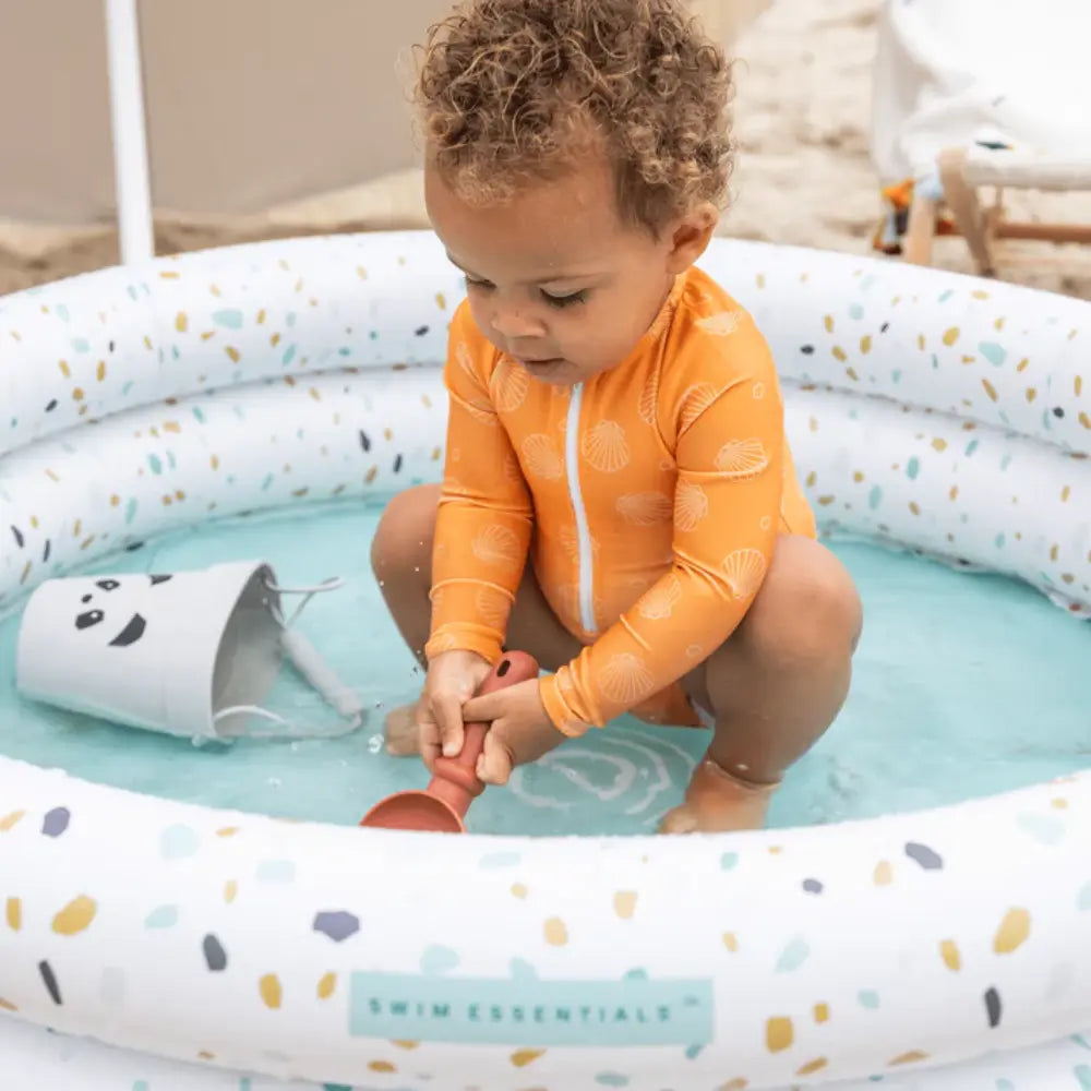 Swim Essentials Kids Pool, Inflatable PVC 100 cm Pool for Kids 1–3 Years, White - Terrazo Dream