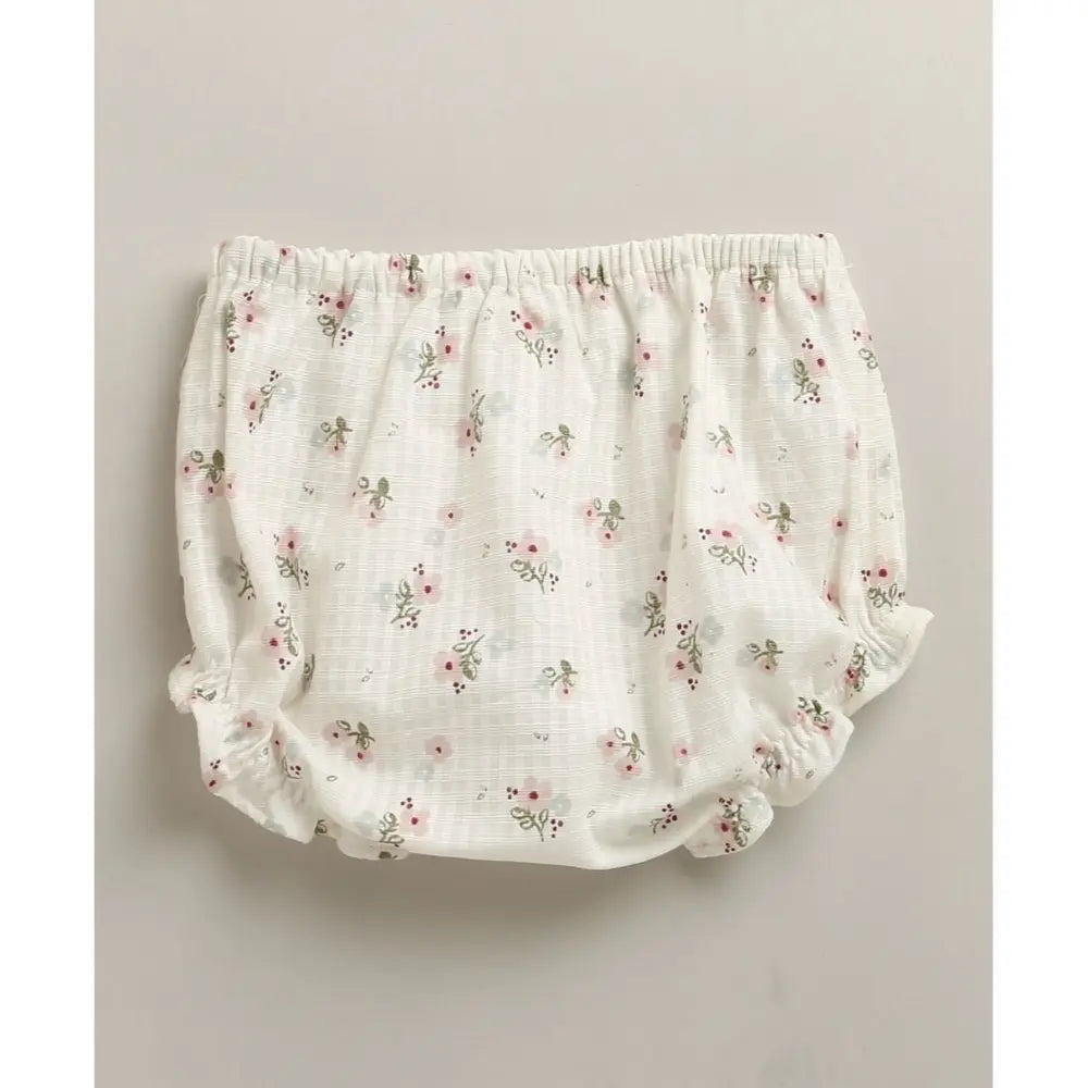 Sweetlime By As Organic Cotton Viscose Shell Top &amp; Pink Tweed Jacquard Shorts Set - White - 3-6M