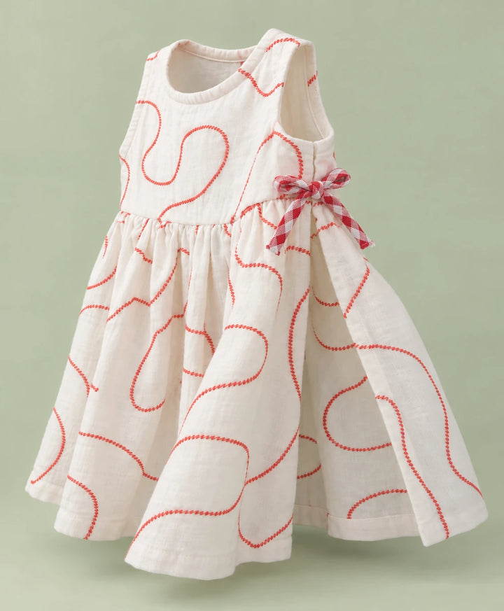 Sweetlime By AS Coral Pattaka Muslin Kurta &amp; Pants Set For Girls