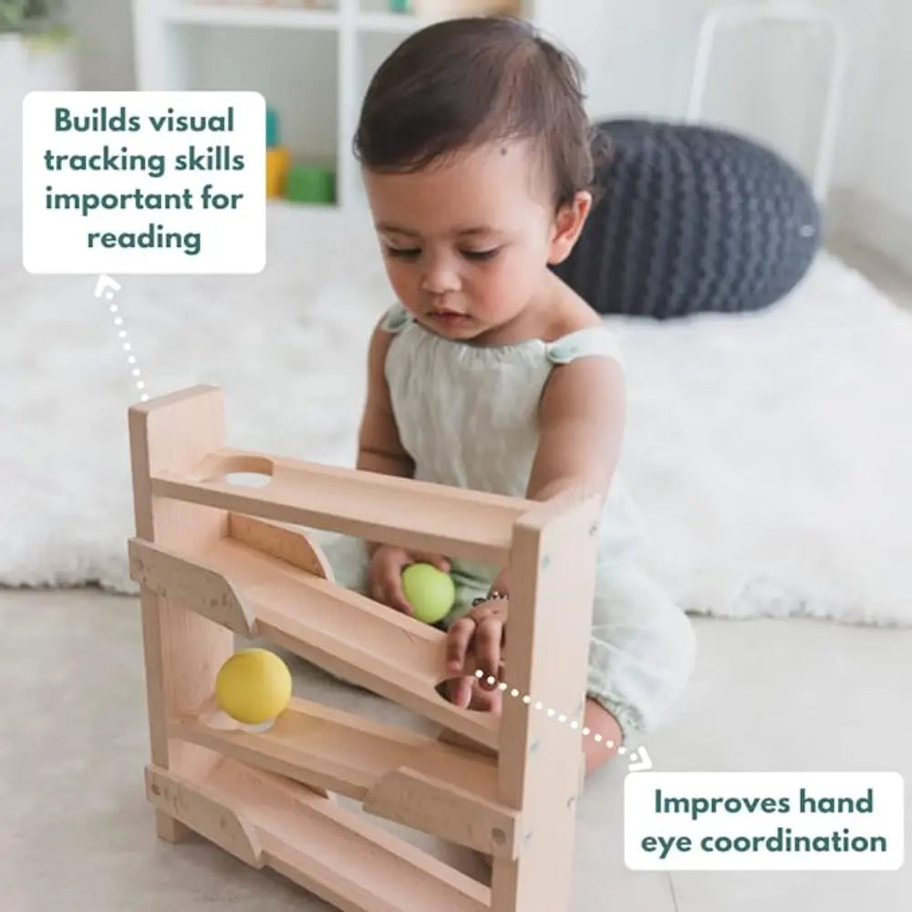Curious Cub Montessori Box 6 | 6-Piece Baby Activity Toy Set | Ball Tracker, Ring Stacker &amp; Flashcards | 11+ Months