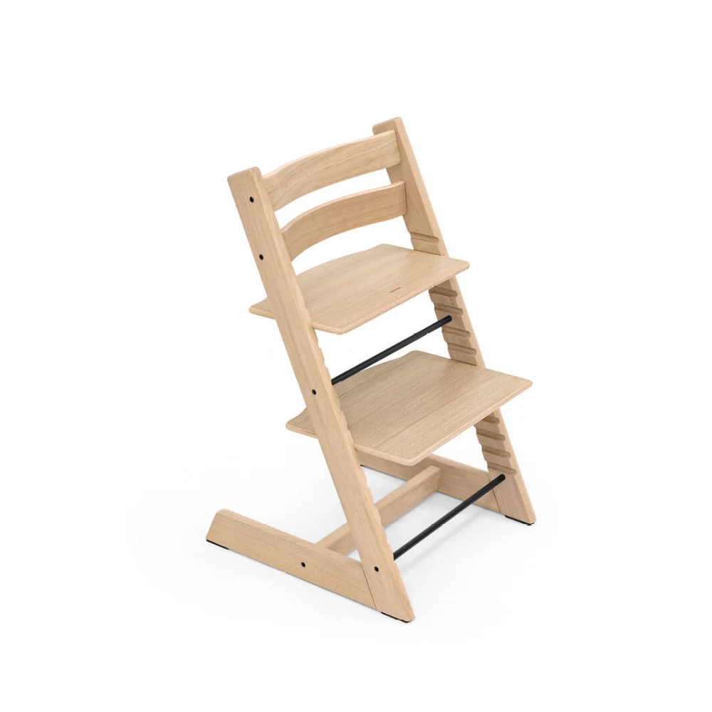 Stokke Tripp Trapp® Oak Wood Chair With Anthracite Newborn Set Bundle