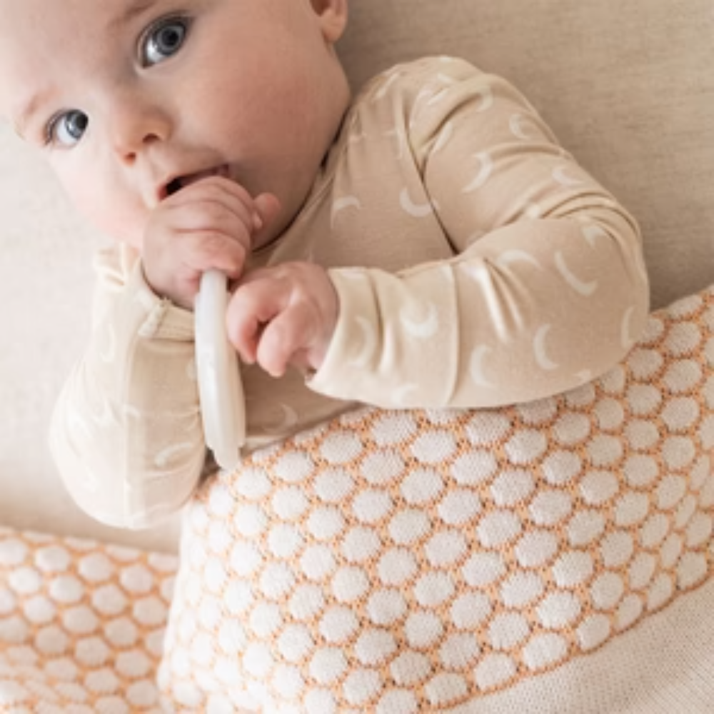 NamelyCo Chunky Bubble Name Blanket - Peach Fuzz