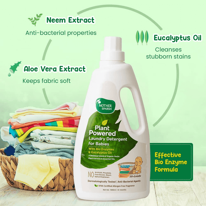 Mother Sparsh Pack of 2 Laundry Liquid Detergent (Plant Powered)
