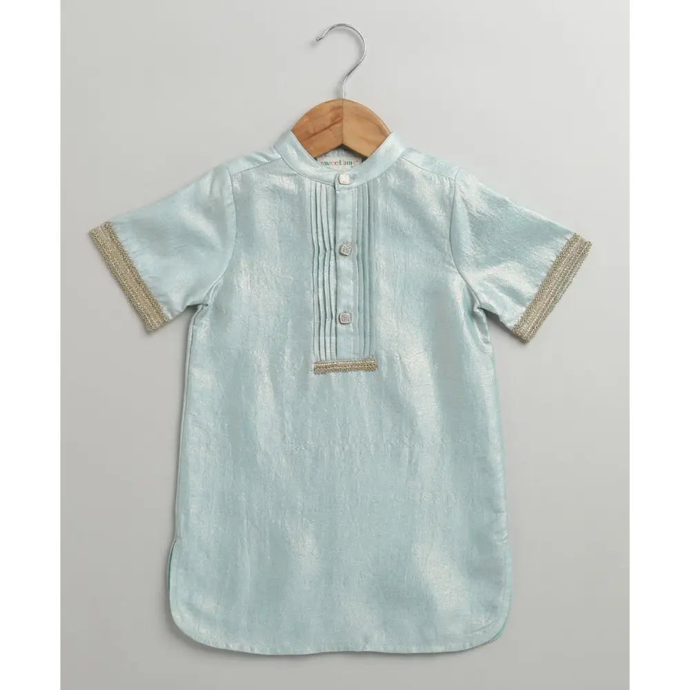 Sweetlime By AS The Crystal Breeze Pleated Set - Sky Blue &amp; White