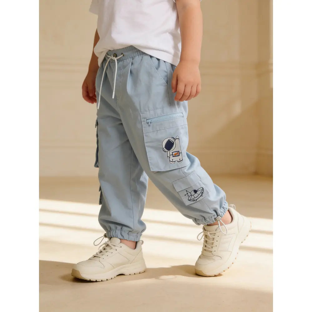 The Baby Trunk Unisex Astronaut Cargo Pants - Blue
