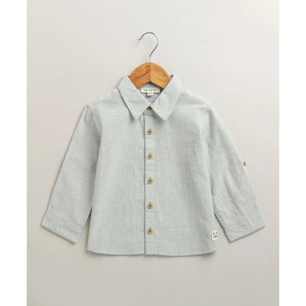 Sweetlime By As The Little Explorer Mint &amp; Khaki Cotton Co-ord Set - Mint &amp; Beige