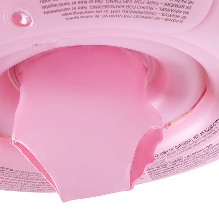 Swim Essentials Baby Float,  Inflatable PVC Baby Swim Seat for Infants 0–1 Year, Pink - Cozy Hearts