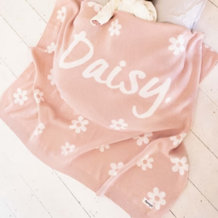 NamelyCo Bloom Name Blanket - Petal