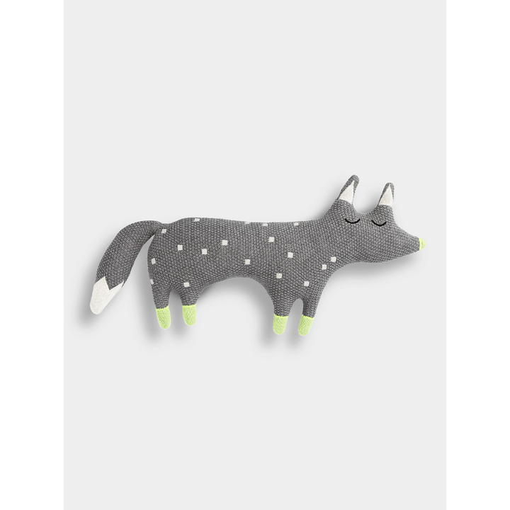 The Baby Trunk Grey Crochet Fox Soft Toy For Newborn Baby