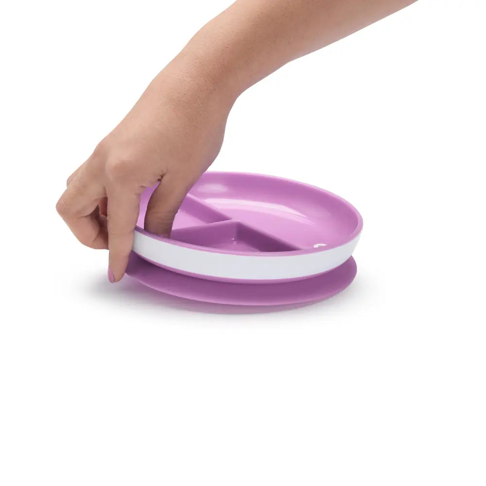 Munchkin Suction Plate for Babies &amp; Toddlers – Strong Suction Base with Deep Sides, BPA-Free, 6+ Months - Purple