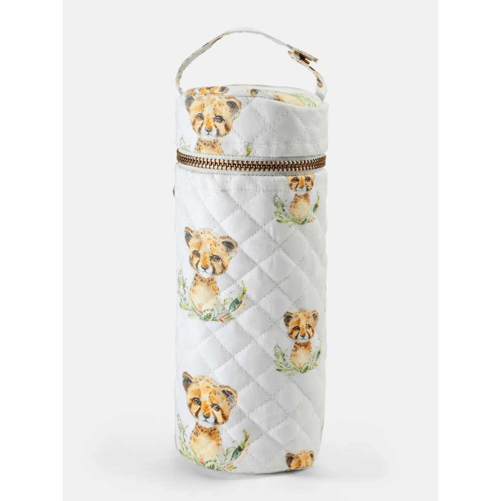 The Baby Trunk Leo Print Premium Cotton Bottle Cover (Small- 150Ml)