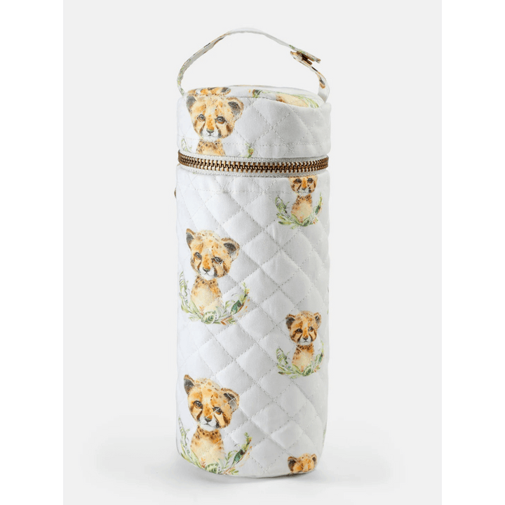The Baby Trunk Leo Print Premium Cotton Bottle Cover (Small- 150Ml)