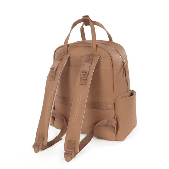 Pasito a Pasito Diaper Backpack with Changing Pad, Large Capacity Water-Resistant with Multi-Pocket Organizer, Insulated Bottle Pocket, Shoulder &amp; Stroller Straps, Icon Eco Leather - Caramel